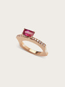 Badra Ring Rose Gold with Ruby and Diamonds