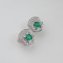 Badra Studs White gold Diamonds And Emeralds