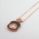 Badra Large Pendant Yellow Gold Marquise Diamond .253 ct Black Diamonds 1.03 cts