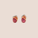 Bespoke Studs Rose Gold and Pear Burmese Rubies 1.95 ct Certified