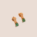 Elements Studs Yellow Gold Emerald 0.89 ct and Diamonds 0.02 ct VVS G