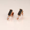 Elements Earrings Rose Gold Black Diamonds 0.42 ct Marquise Diamonds 0.309 ct VS G