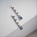 Elements Earrings White Gold Diamonds 1.202 cts and Cornflower Sapphires 2.22 cts