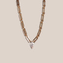 Elements Necklace Rose Gold and Marquise Diamond 0.57 ct SI1 E GIA Certified