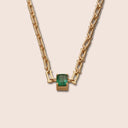 Elements Necklace Yellow Gold and Certified Emerald 0.89 ct