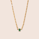 Elements Necklace Yellow Gold and Certified Emerald 0.89 ct