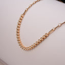 Elements Half Tennis Necklace Yellow Gold and Round Diamonds