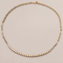 Elements Half Tennis Necklace Yellow Gold and Round Diamonds