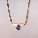 Elements Necklace Yellow Gold and Tanzanite Pear Shape 3.48 cts