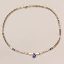 Elements Necklace Yellow Gold and Tanzanite Pear Shape 3.48 cts