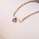 Elements Necklace Yellow Gold and Tanzanite Pear Shape 3.48 cts
