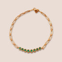 Elements Half Tennis Bracelet Yellow Gold and Colombian Emeralds 0.908 ct