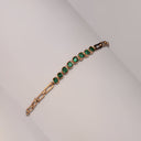 Elements Half Tennis Bracelet Yellow Gold and Colombian Emeralds 0.908 ct