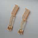 Juman Elements Earrings Yellow Gold Diamonds and Pearls
