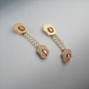 Juman Badra Earrings Yellow Gold Diamonds and Pearls