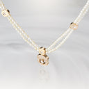 Juman Badra Necklace Yellow Gold Pearl and Diamonds