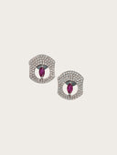 Badra Medium Earrings White Gold with Rubies and Diamonds