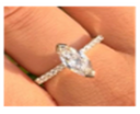 Badra solitaire ring in white gold and marquise diamond