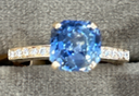 Badra solitaire ring in rose gold, diamonds and bi color sapphire