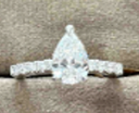 Badra solitaire ring in white gold and pear cut diamond